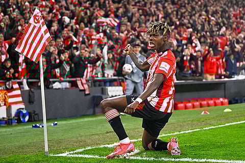 Europa League 2024-25: Athletic Bilbao's Nico Williams celebrates after scoring