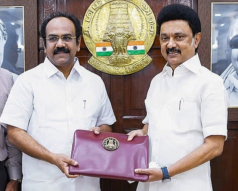 PTI : Tamil Nadu Finance Minister Thangam Thennarasu wth CM MK Stalin