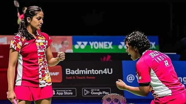 File photo of India's women's doubles pairing of Treesa Jolly and Gayatri Gopichand.