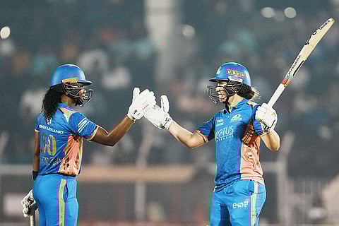 WPL 2025 play-off, MI vs GG: Mumbai Indians' batters Nat Sciver-Brunt and Hayley Matthews