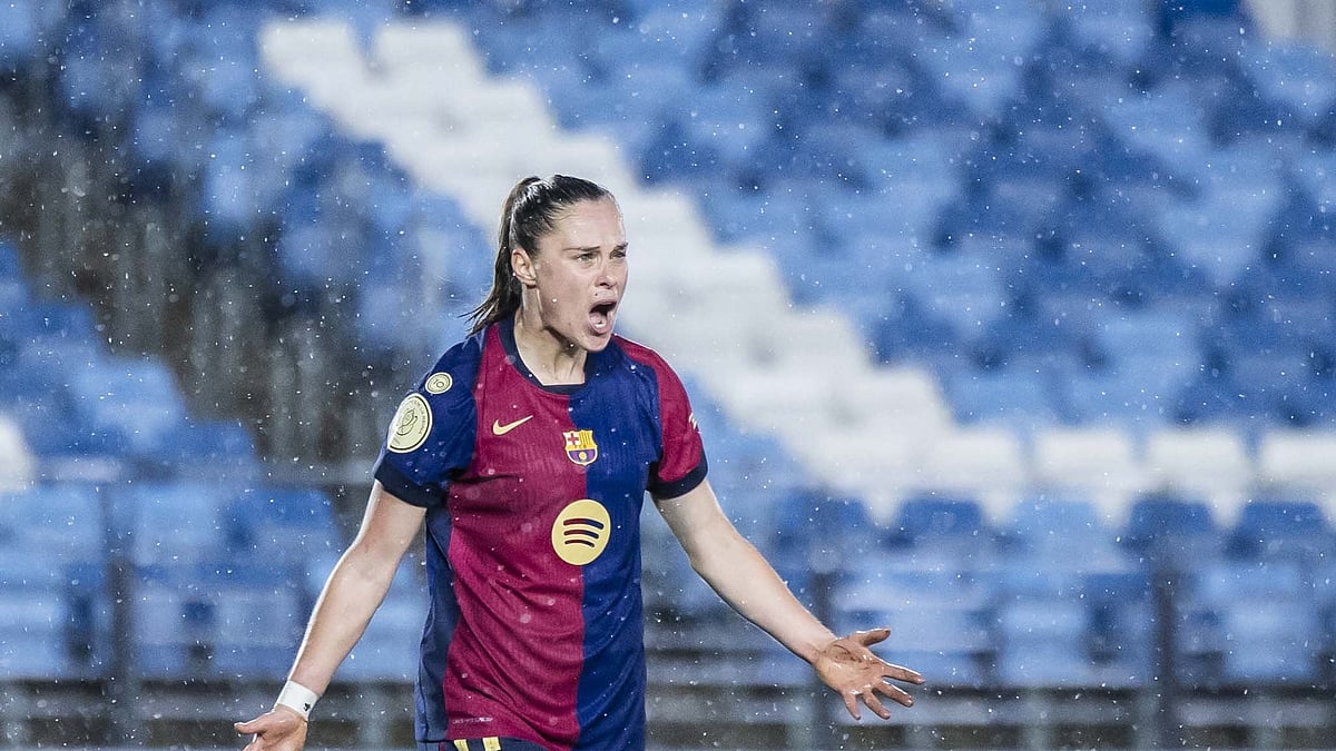 Barcelona Women player celebrating a goal. - Photo: X | Barca World