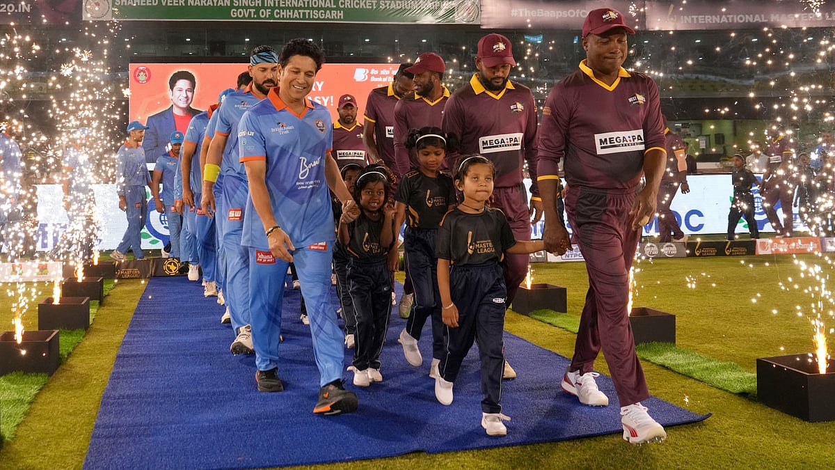 Special Arrangement : India Masters beat the West Indies Masters by seven runs in their group-stage encounter.