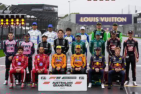 Australia F1 GP Auto Racing: Drivers pose for a group photo