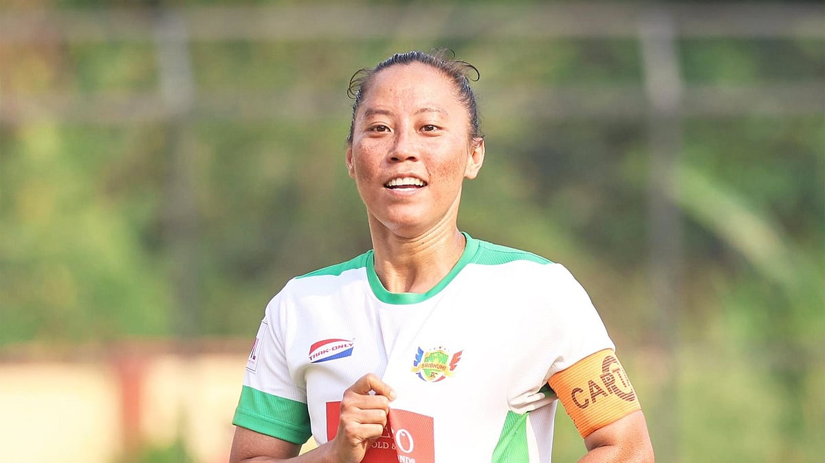 Photo: X | I-League : Sribhumi FC player Bala Devi in the Indian Women's League.