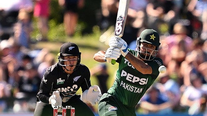 X/TheRealPCB : Khushdil Shah of Pakistan batting.