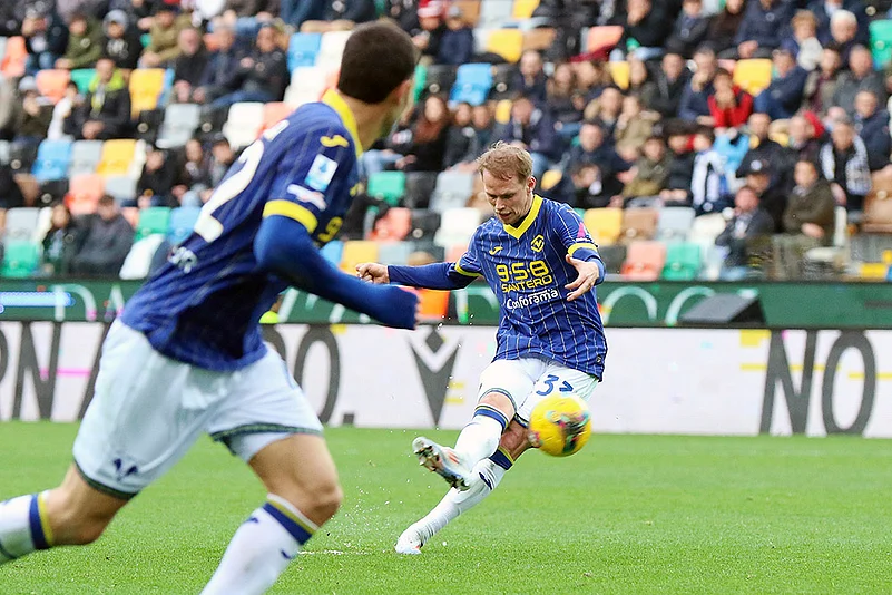 Italian Serie A soccer match Udinese vs Hellas Verona: Ondrej Duda