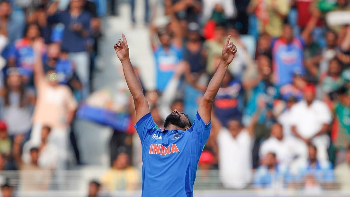 Photo: X | Mohammed Shami : India seamer Mohammed Shami during the ICC Champions Trophy 2025.