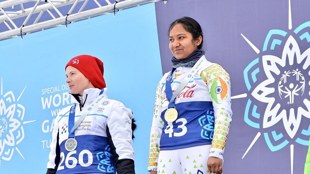 Photo: X | Indian Trend : Indian player winning a gold medal in the Special Olympics World Winter Games 2025.