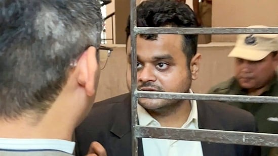 | Photo: PTI : Assam Congress Spokesperson Reetam Singh after being arrested from his Rup Nagar residence, 
