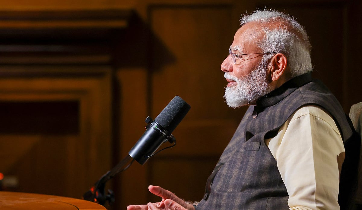 PTI : PM Narendra Modi during podcast with Lex Fridman