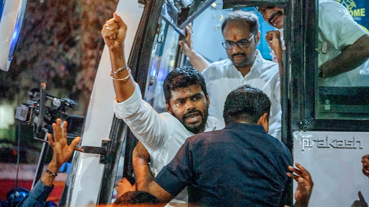 | Photo: PTI : The state president has vowed to fast for 48 hours, flog himself and not wear footwear until the MK Stalin-led DMK government is ousted from power. 