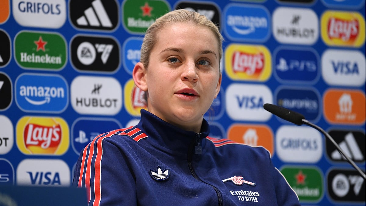Alessia Russo in a pre-match press conference