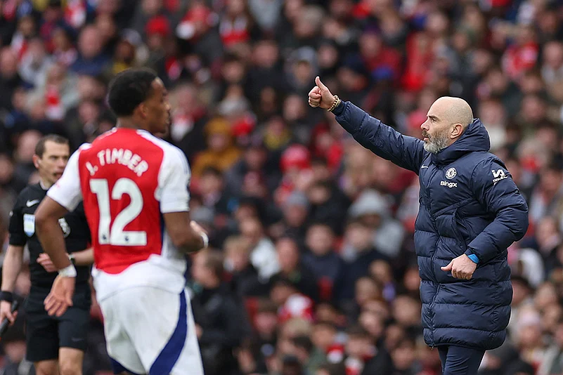 English Premier League Soccer match Arsenal Vs Chelsea: Enzo Maresca