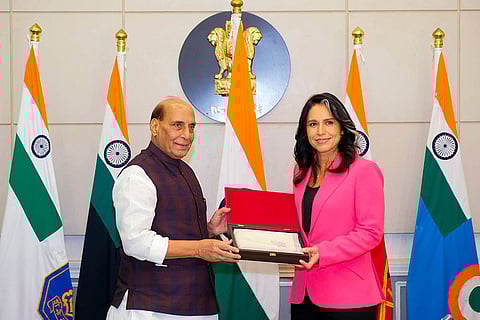 Rajnath Singh meets Tulsi Gabbard