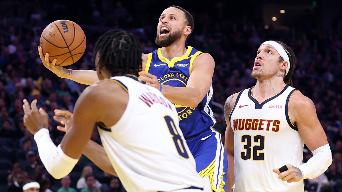 Stephen Curry in action against Denver.