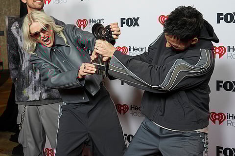 2025 iHeartRadio Music Awards: Emily Armstrong, left, and Mike Shinoda