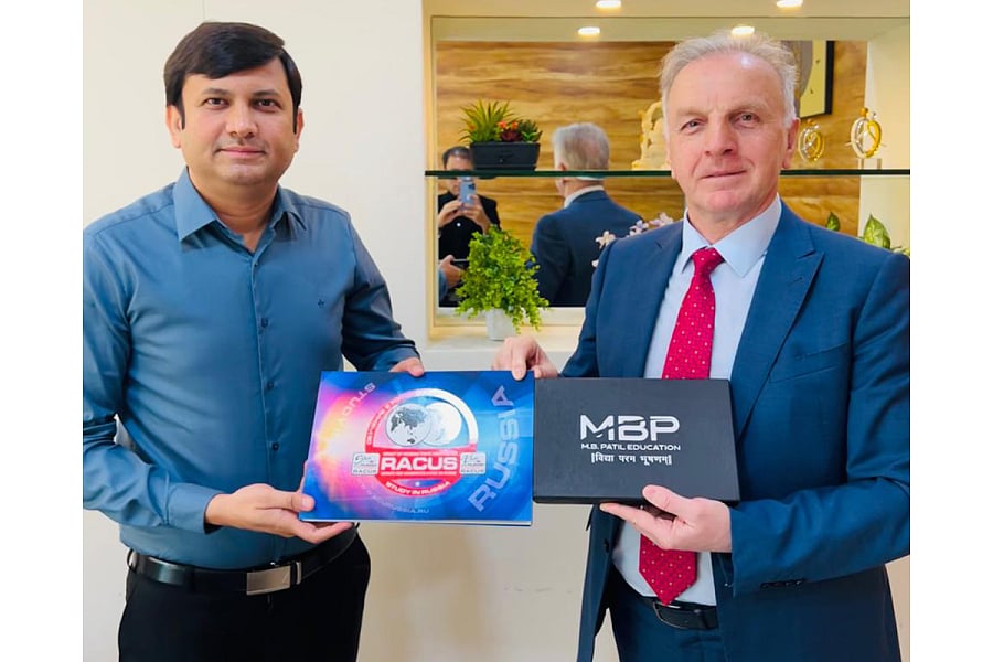 Mr. Manoj B Patil, Director of MB Patil Education, and Mr. Avbakar Nutsalov, Director of RACUS