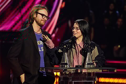 2025 iHeartRadio Music Awards: FINNEAS, left, and Billie Eilish