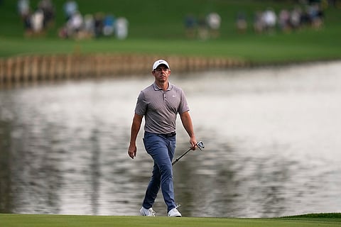 Players Championship Golf: Rory McIlroy walks on the 18th fairway
