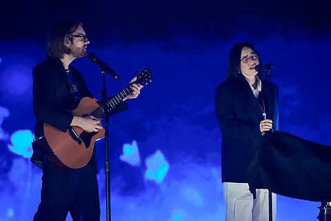 2025 iHeartRadio Music Awards: FINNEAS, left, and Billie Eilish