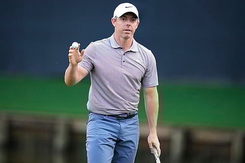 Players Championship Golf: Rory McIlroy reacts after completing the 18th hole