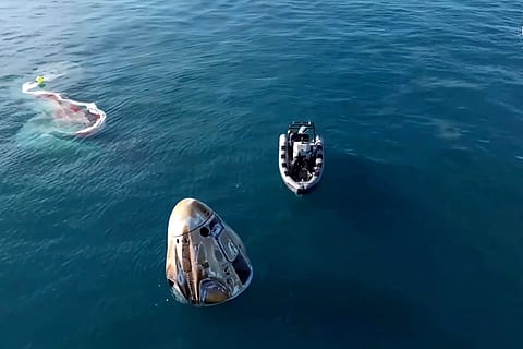 SpaceX Stuck Astronauts: SpaceX capsule floats in the Gulf of Mexico after landing
