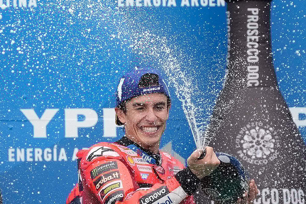 | Photo: AP/Gustavo Garello : Argentina GP Motorcycle Racing: Marc Marquez