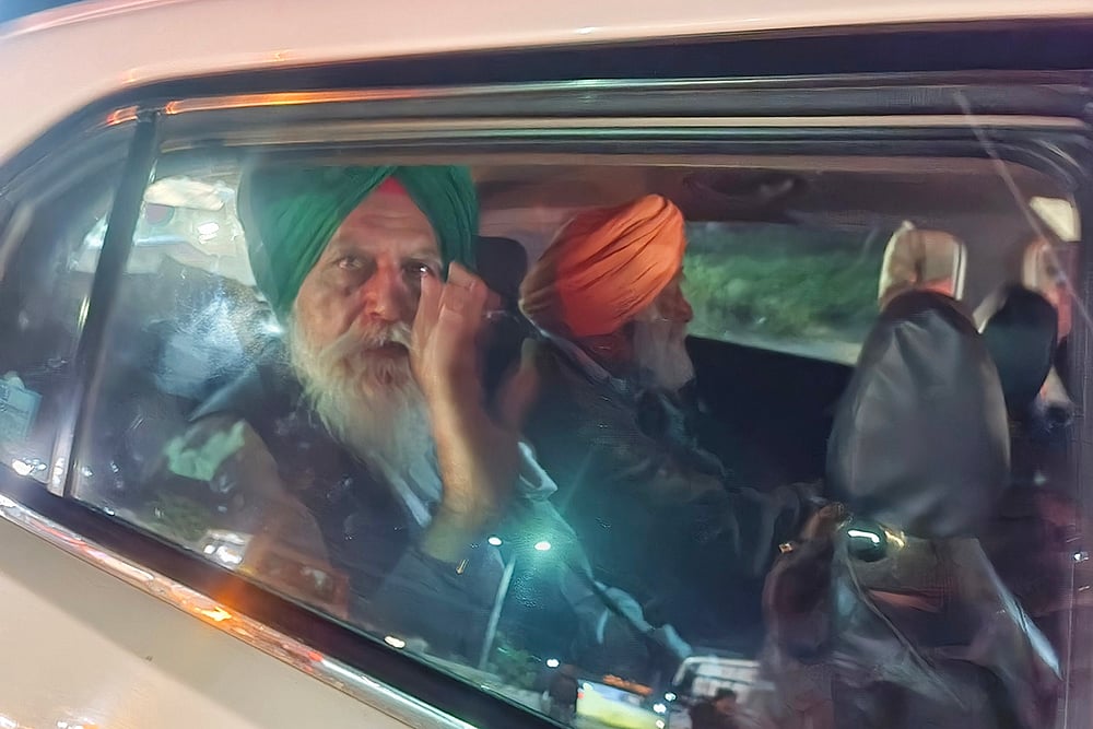 | Photo: PTI : Farmers detained in Punjab