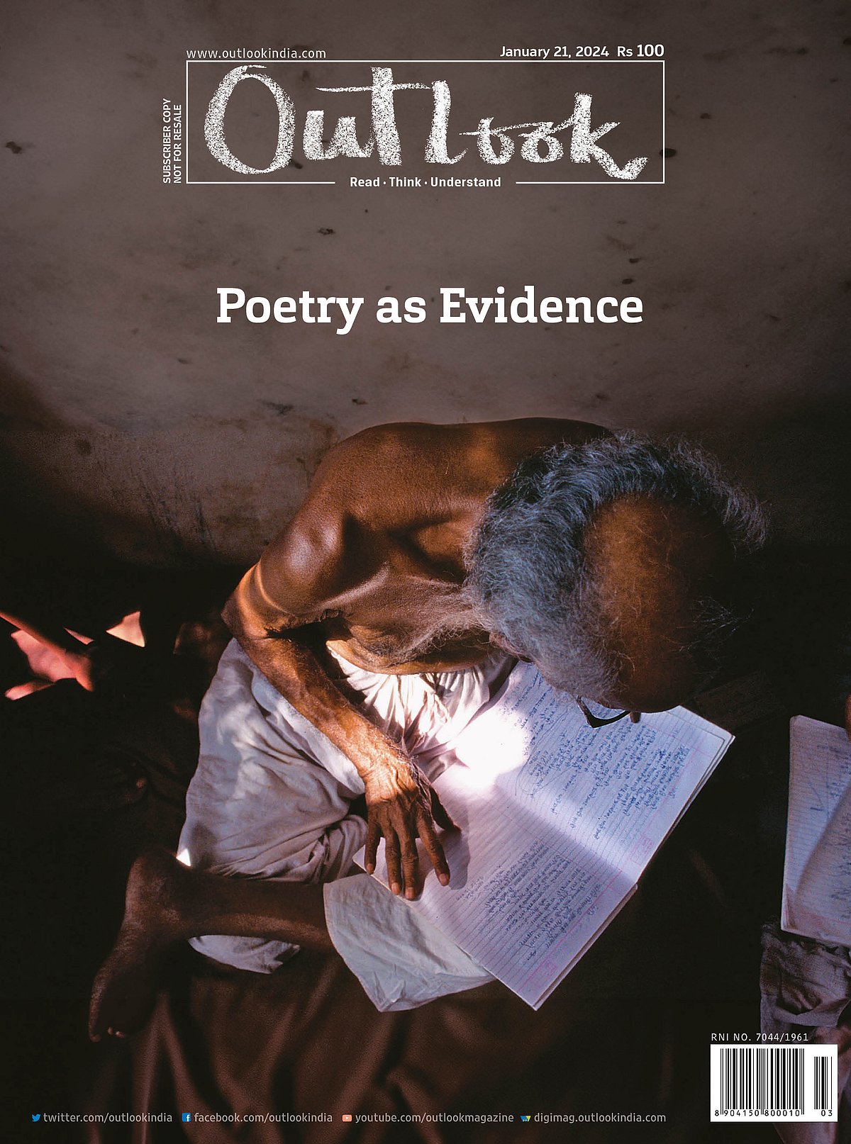 Outlook cover on Poetry as Evidence