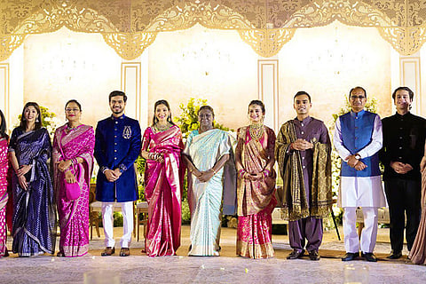 Prez at blessing ceremony of Shivraj Chouhan's sons