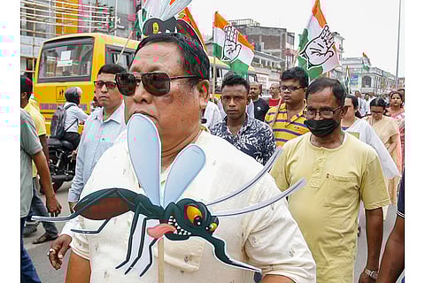 Protest to eradicate mosquito infestation