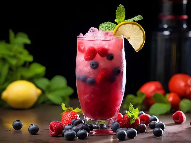 Mixed Berry Sparkler Mocktail