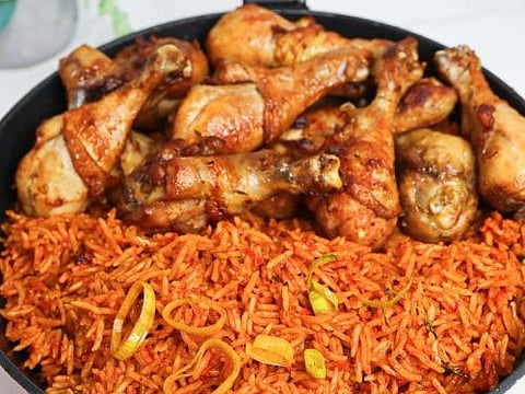 Jollof Rice with Chicken Dish