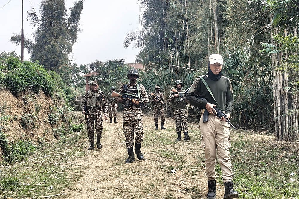 | Photo: @manipur_police  via PTI  : Search operations in vulnerable areas of Manipur