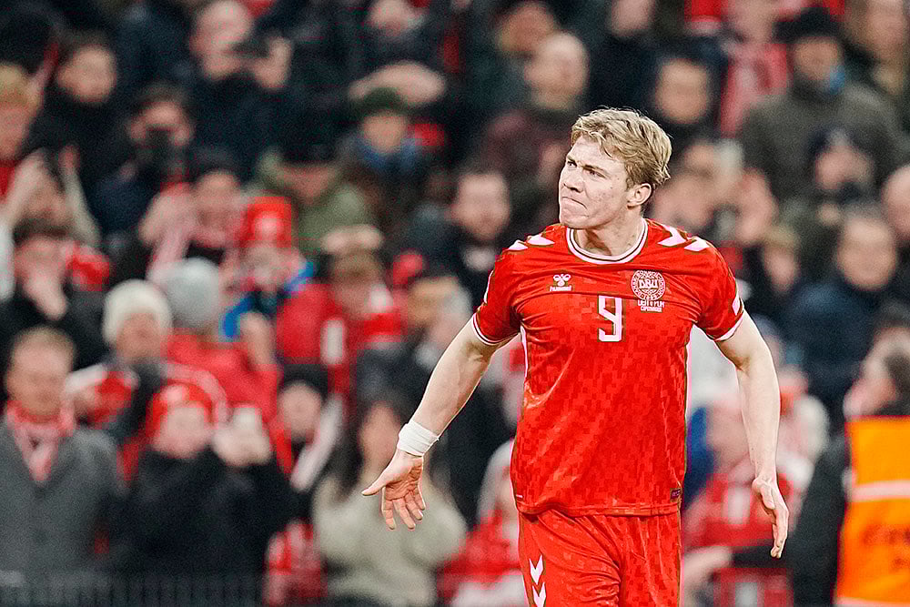 | Photo: Liselotte Sabroe/Scanpix 2025/Ritzau Scanpix via AP : UEFA Nations League quarterfinal first leg: Denmark vs Portugal