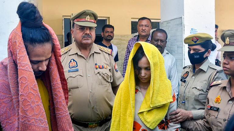 Police arrest Muskan and her lover Sahil Shukla in connection with her husband's murder
- PTI