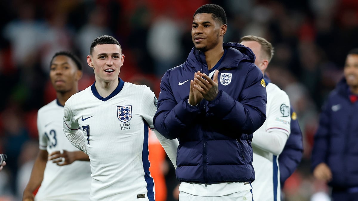 File Photo : Phil Foden and Marcus Rashford during the previous match.