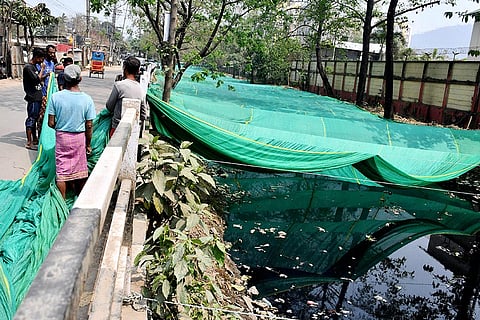 Polluted Bharalu River