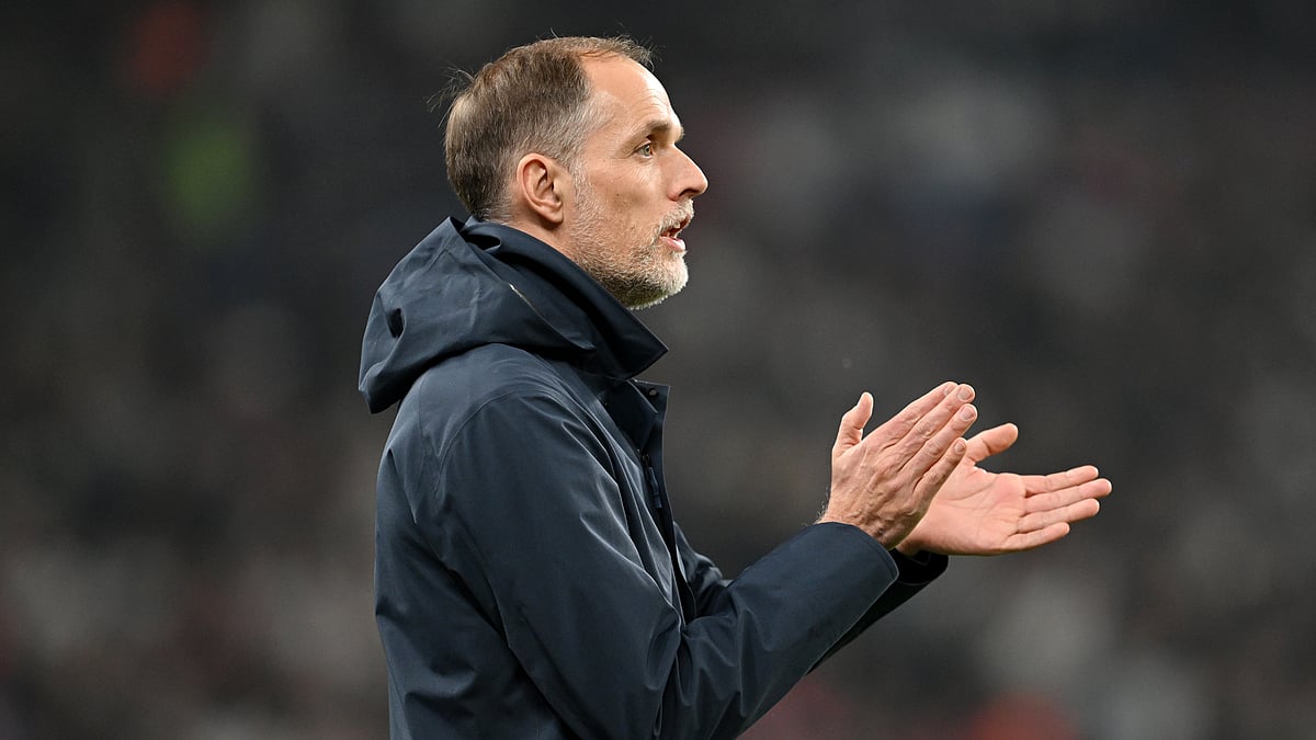 Thomas Tuchel pictured during England's win over Albania.