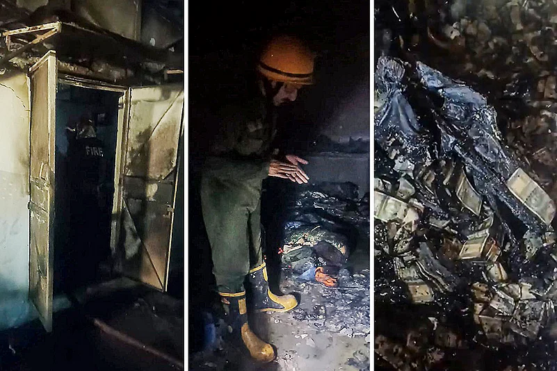 Cash row over fire at Justice Varmas house