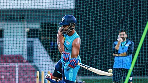 Photo: X | Lucknow Super Giants : Lucknow Super Giants wicketkeeper batter Nicholas Pooran during a practice session.