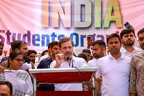 Rahul Gandhi during Parliament March