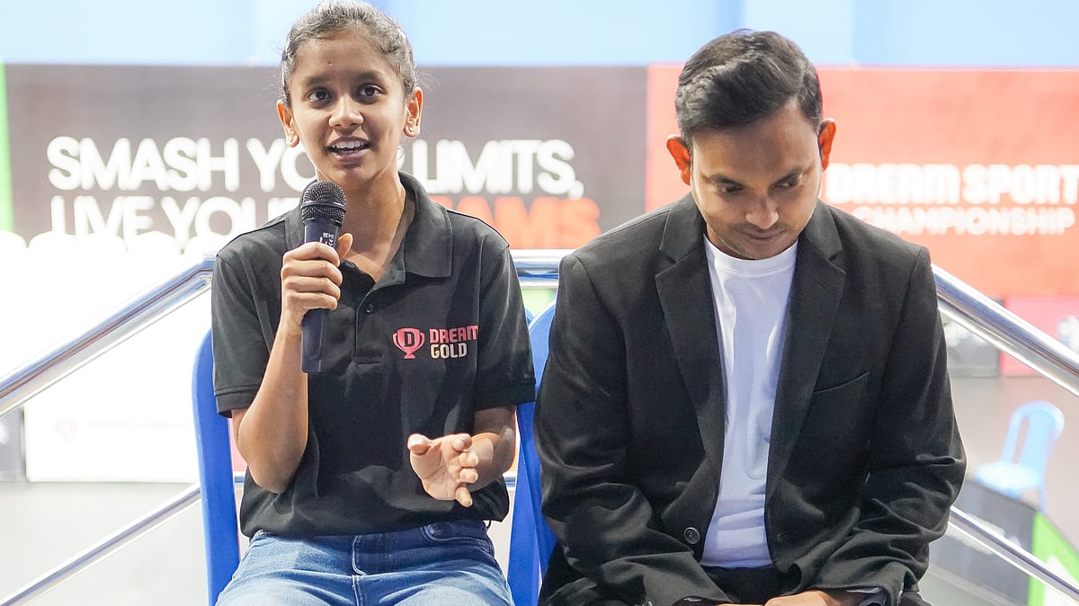 Special Arrangement : Sreeja Akula with her coach Somnath Ghosh.