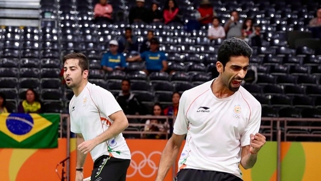 Photo: File : Indian men's doubles badminton player B Sumeeth Reddy during the Rio Olympic Games 2016.