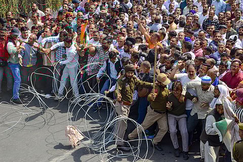 PHE workers protest rally in Jammu
