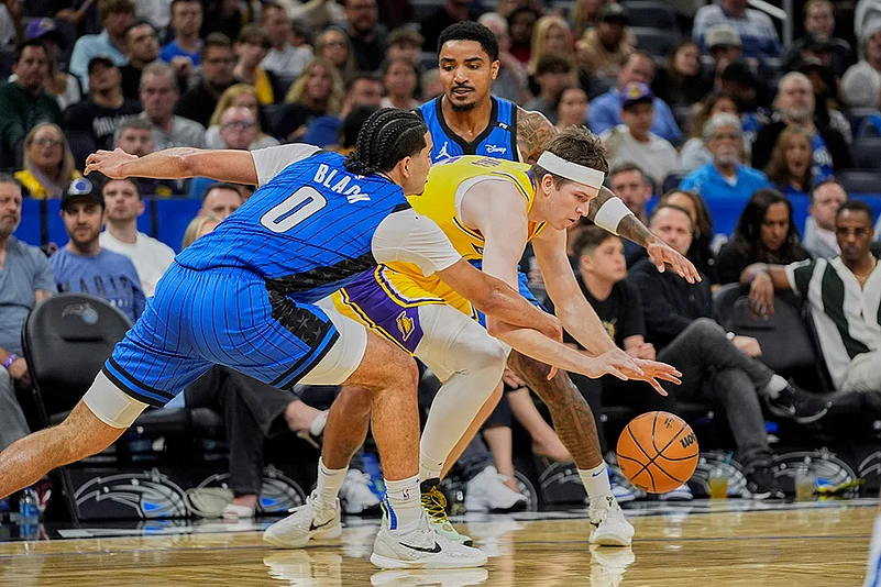 NBA basketball 2024-25 Orlando Magic vs Los Angeles Lakers photo gallery: Anthony Black