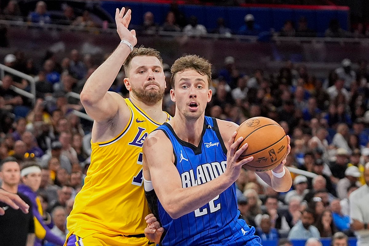 NBA basketball 2024-25 Orlando Magic vs Los Angeles Lakers photo gallery: Franz Wagner