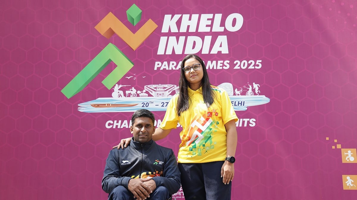 Swaroop and Romy Unhalkar during the Khelo India Para Games 2025.
