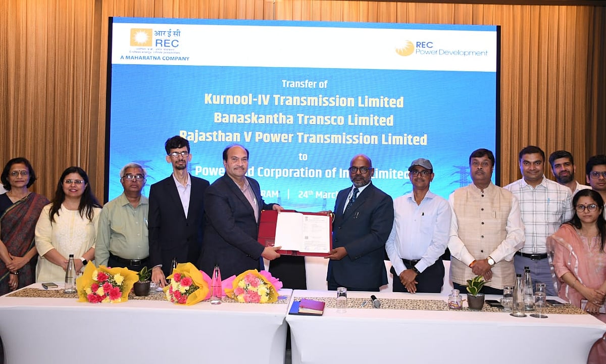 RECPDCL Handovers 3 Nos. SPVs of transmission projects viz. Banaskantha Transco Limited