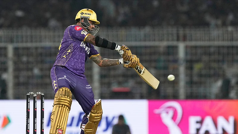 Kolkata Knight Riders Sunil Narine bats during the IPL 2025. AP